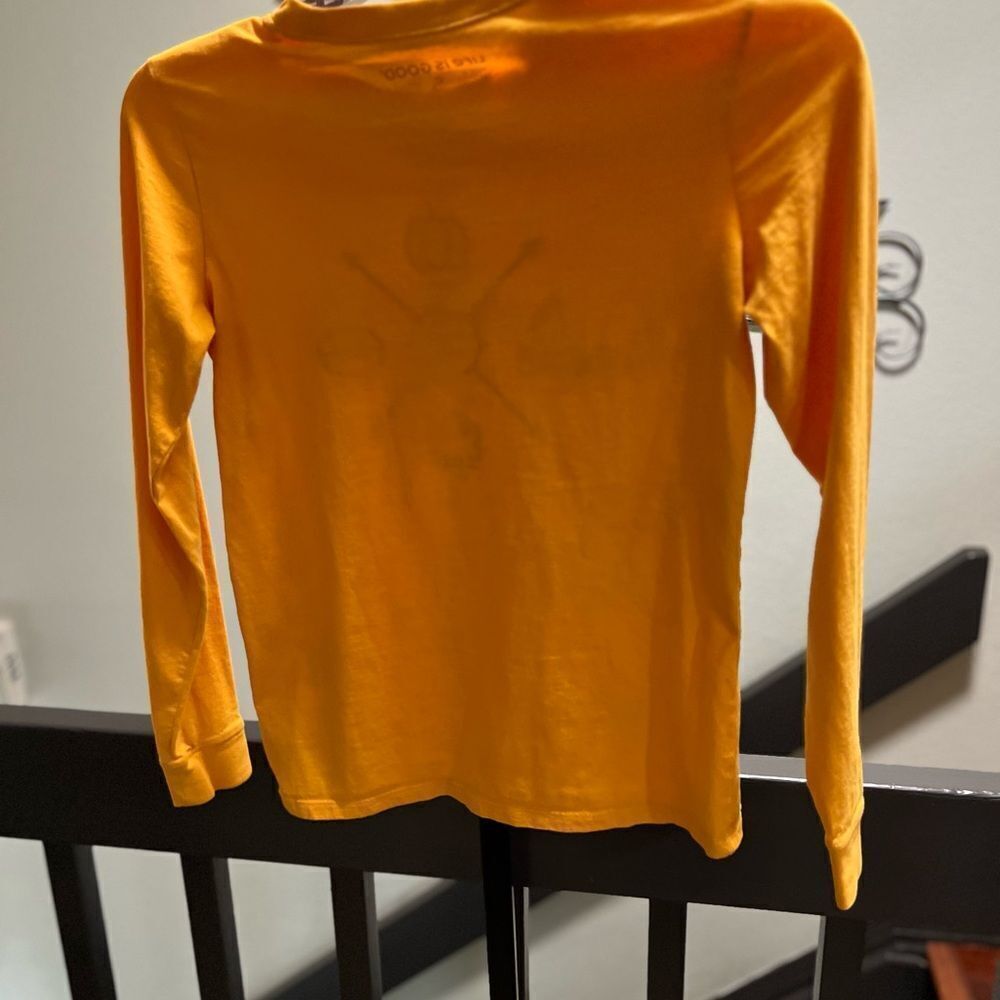EUC Life is Good Gold Long Sleeve Shirt #171 - Picture 3 of 4
